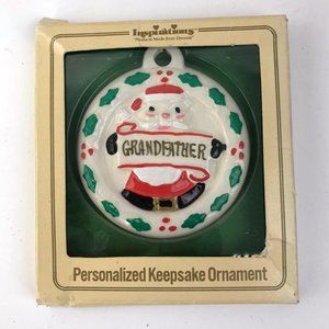 Vintage Christmas Grandfather Ornament Ceramic
